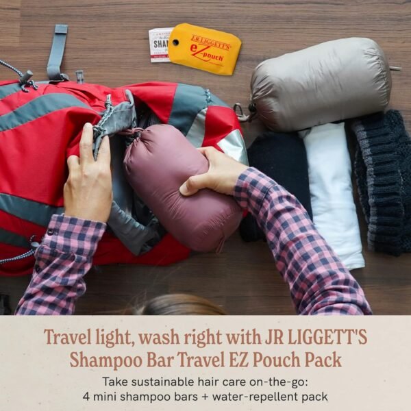 J.R.LIGGETT’S All-Natural Original Formula Shampoo Bar .65oz and Mini Travel EZ Pouch Pack, Supports Strong and Healthy Hair-Nourish Follicle with Antioxidants and Vitamins,Detergent and Sulfate-Free - Image 5