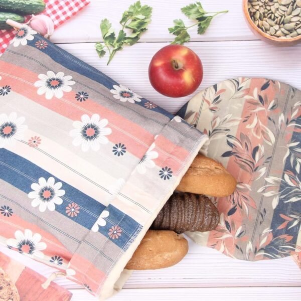Beeswax Bread Bags for Homemade Bread Sourdough with Beeswax Bowl Cover - Reusable Bread Bag - Cotton Beeswax Bags for Bread - Sourdough Storage Bag,with Bread Proofing Cover - Image 5