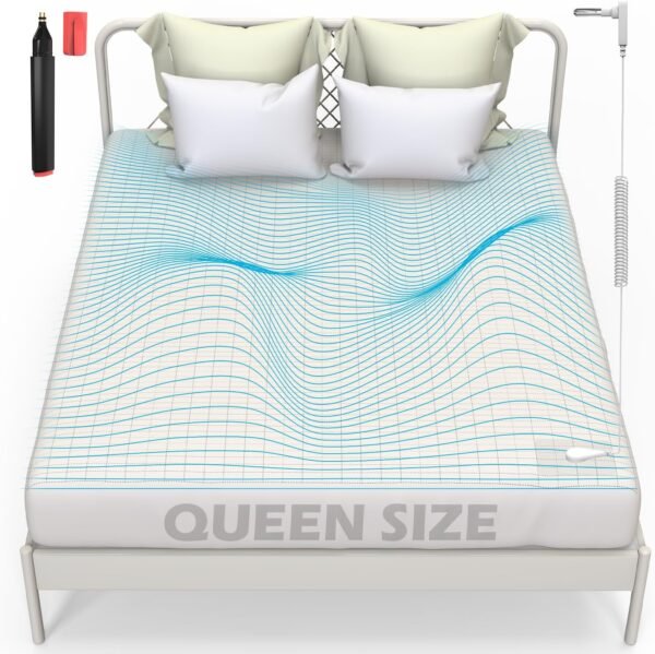 FZF Grounding Sheets Queen Size, Organic Cotton 95%+Pure Silver 5%, Earthing Bed Sheets,Fitted Bed Sheet with Grounding Cord for Better Sleep (Queen, White - 60"x 80"x 15" Deep Pocket)