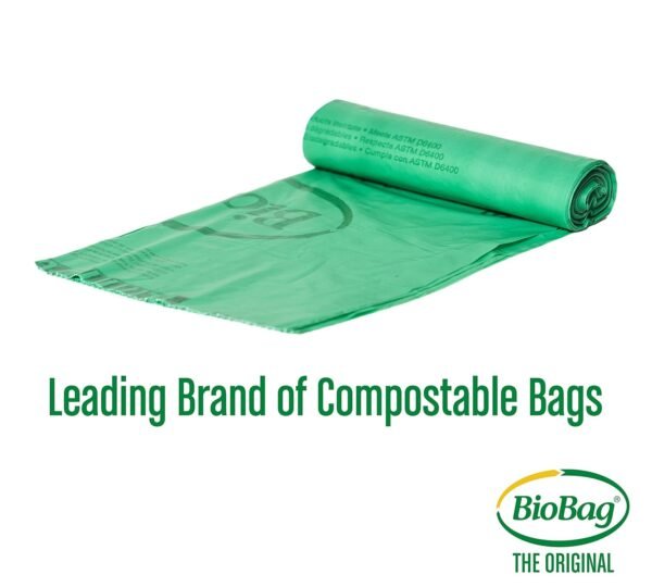 BioBag (USA) The Original Compostable Bag, 64 Gallon, 60 Count, 100% Certified Compostable Trash Bag Liners for Food Waste, Extra Strong and Durable, Trash Bag - Image 3