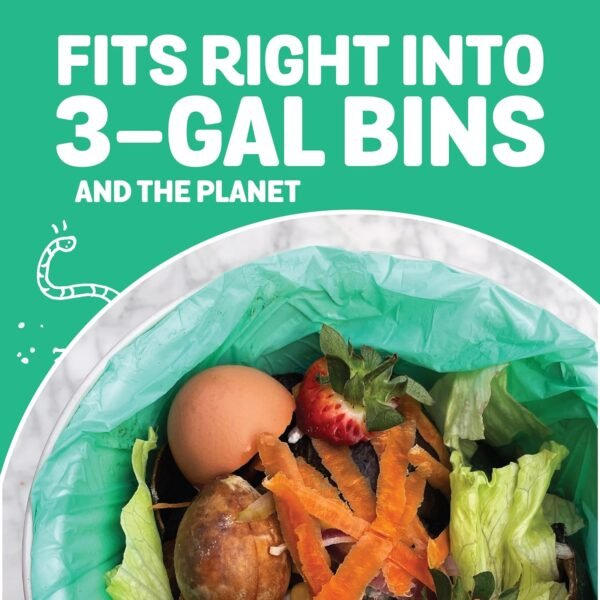 Compostable Food Waste Bags - 100 Count - 100% BPI Certified Compostable - AS5810 & EN13432 Compliant - Small 3 Gallon - Super Strong - Leak Proof - Unscented - Easy to Open - Kitchen Bags - Image 4