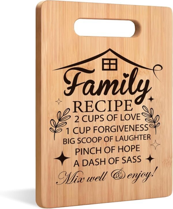 Cutting Board, Family Recipe Cutting Board Chopping Board, Gifts for Mom Dad Grandma Grandpa Wife Husband, Best Housewarming Gifts 2024, Bamboo Cutting Boards for Kitchen