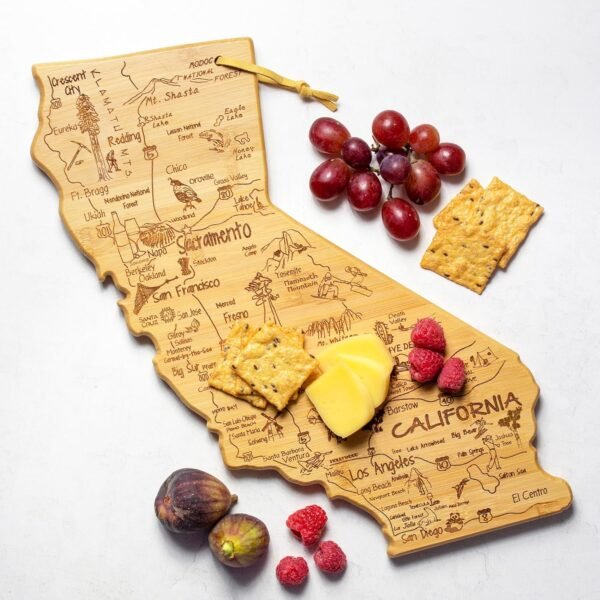 Totally Bamboo Destination California State Shaped Serving and Cutting Board, Includes Hang Tie for Wall Display - Image 2