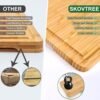 Wood Cutting Board with Holder - Bamboo Cutting Board Set of 3, Bamboo Cutting Boards with Groove, Cutting Boards for Kitchen, Meat, Veggies - Image 2