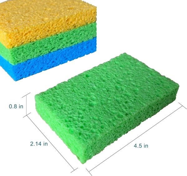 36 Pk Pop-Up Compressed Cellulose Sponges, Heavy Duty Scrub Kitchen Sponge, Clean Tough Messes Without Scratching Eco Friendly Reusable Compostable&Biodegradable 11.5x7x2cm - Image 2
