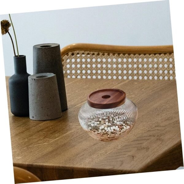 Luxshiny Glass Jar Airtight Container Storage Containers with Lids Dishwasher Cookie Jar Clear Jar with Lid Food Storage Containers Bell Jar Laundry Container Dryer Container House Wood - Image 8