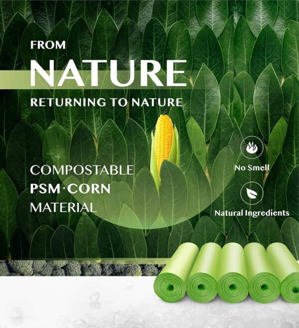 Compostable Trash Bags - FORID 13 Gallon Tall Kitchen Garbage Bags 80 Count Unscented Trash Can Liners 55 Liter Medium Wastebasket Bags for Bathroom Home Bedroom Office Garbage Can (5Rolls/Green) - Image 4