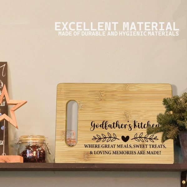 Godfather Cutting Boards for Kitchen, Godfather Gifts Bamboo Cutting Board, Godfather's Kitchen Decorative Cutting Board, Best Godfather Gifts, Godfather Gifts for Men, Gifts for Godfather - Image 2