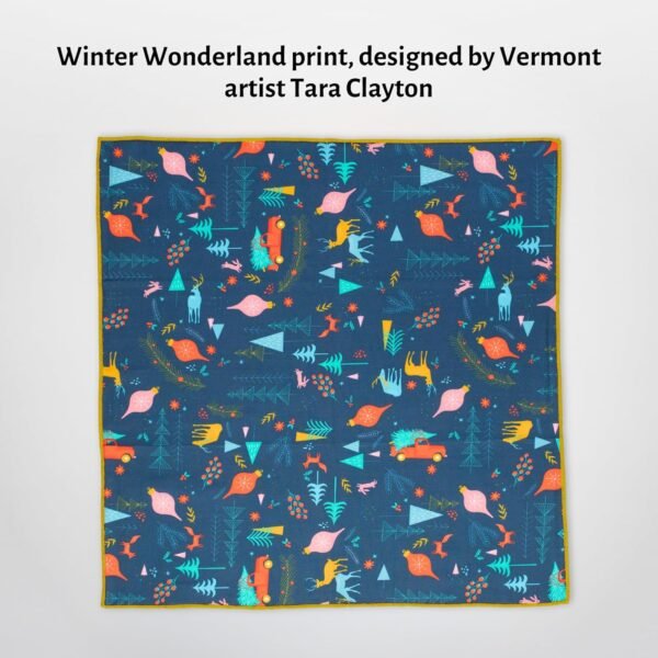 Bee's Wrap Reusable Organic Cotton Fabric Wrapping Paper, Made in the USA, Eco Friendly Furoshiki Gift Wrap, Set of 4 Fabric Wraps, Winter Wonderland - Image 6