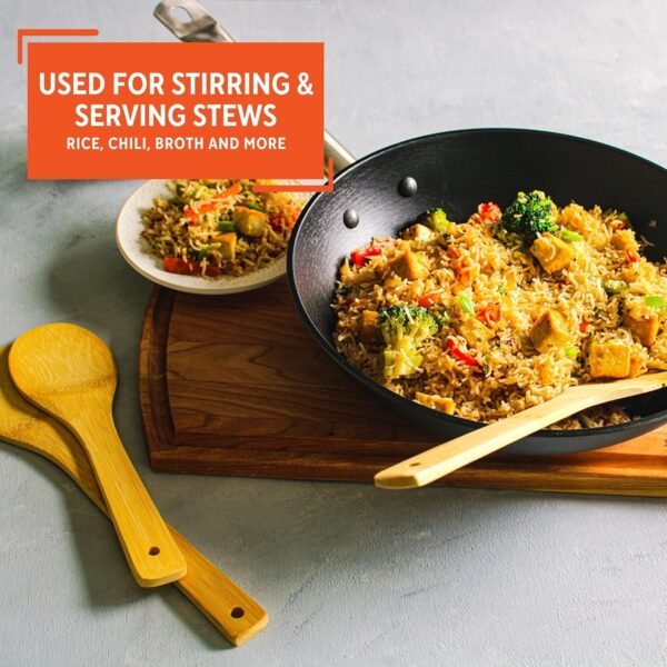 IMUSA USA Cookware Spoon Set 3-Piece, Bamboo - Image 5