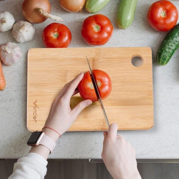 Thick Wooden Cutting Boards Set - Perfect for Meat Carving, Vegetable and Bread Cutting - Bamboo Chopping Board Ensemble (3pc Set) - Image 4