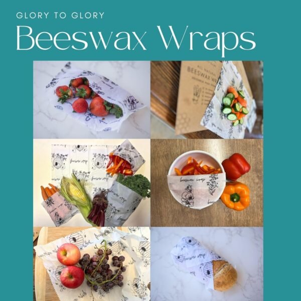 Beeswax Wraps For Food | All Natural Beeswax Wrap | 4 Pack Beeswax Wraps (2L, 2M) | Reusable beeswax food wrap | Use as sourdough bread bags | Fold into an eco friendly bread bag - Image 2