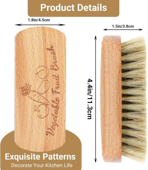 SEPGLITTER Vegetable Brush,2 Veggie Wash Brushes Potato Brush Cleaning Brush for Potato Carrot Cucumber and Fruits Vegetable Brush Scrubber for Food - Image 2