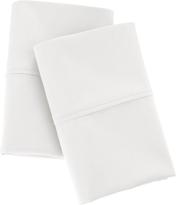 Amazon Aware 100% Organic Cotton 300 Thread Count Pillowcase, Standard Set, King, White, 2 Pack, 40" x 20" - Image 2