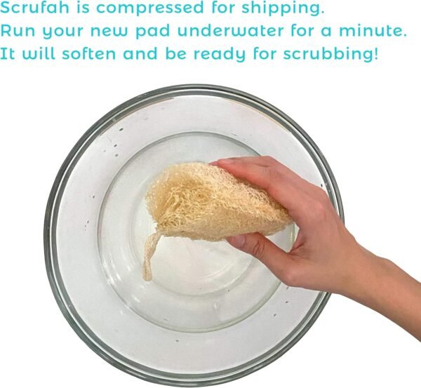 Scrufah, Eco-Friendly Natural Kitchen Dish Sponge. Zero Waste Kitchen. Compostable, Biodegradable & Plastic Free Cleaning Tool (3pc) - Image 6