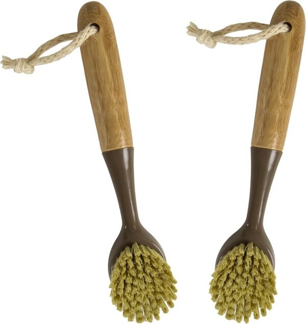 Bamboo Naturals Dish Scrubber Kitchen Brush, 2 Count