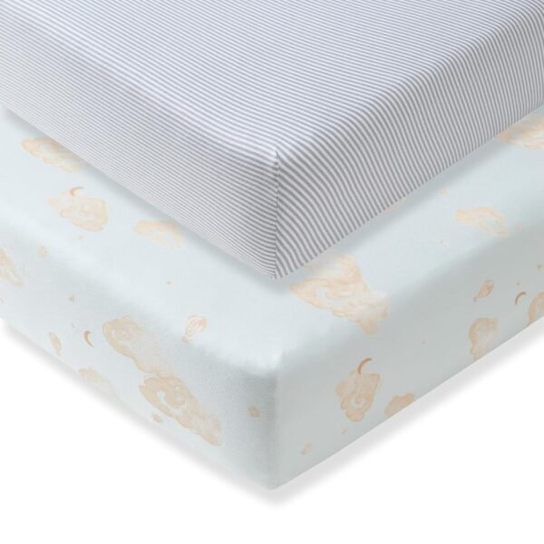 Burts Bees Baby Solid Fitted Crib Sheet Organic Cotton BEESNUG - Fits Unisex Standard Bed and Toddler Mattress, Infant Essentials, 28 x 52 x 5.5 Inch