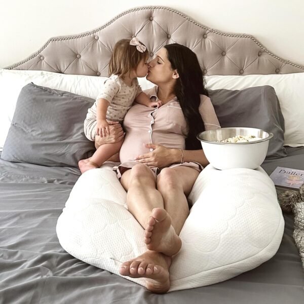 Newton Baby New and Improved Premium Pregnancy Maternity Pillow with Cotton Surface, 50% More Memory Foam and Fiber Clusters for Complete Support, U-Shaped with Removable Washable Cover - Image 7