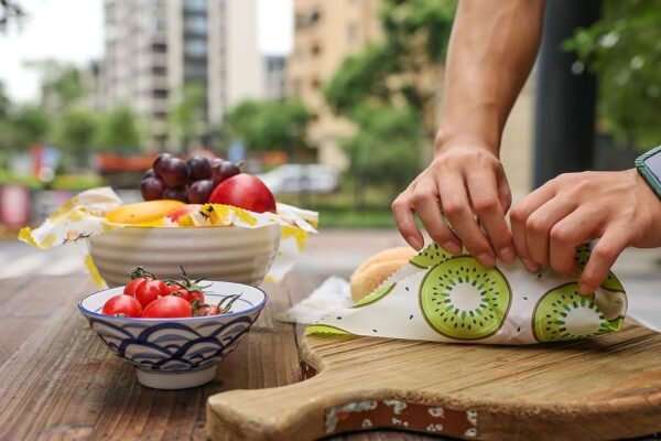 Reusable DIY Beeswax Wrap Kit, 3 Pc. Set, Food Wrapping Paper for Snacks, Sandwiches, Lunch, and Leftovers, Washable and Sustainable, Refrigerator and Pantry Safe (3) - Image 3