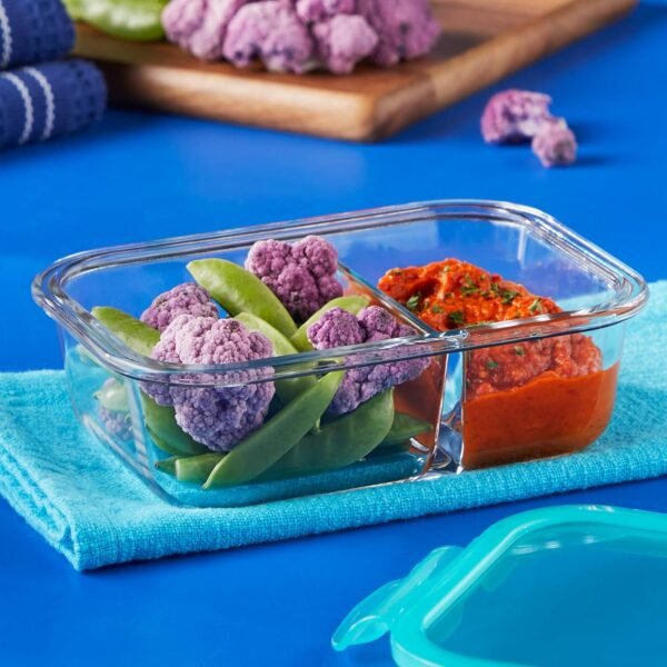 Pyrex Mealbox 10-Pc Bento Box Set, 2.3-Cup Divided Glass Food Storage Containers Set, Non-Toxic, BPA-Free Latching Lids, Freezer, Microwave and Top-Rack Dishwasher Safe, Compartment Bento Lunch Box - Image 7