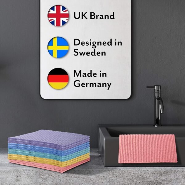 Swedish Dishcloths for Kitchen - 15 Pack - Eco Friendly Biodegradable & Sustainable Sponge Kitchen Cloth - Absorbent & Odour Free Dish Cloths for Kitchen - Paper Towel Alternative - Image 7