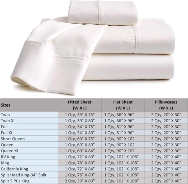 100% Organic Cotton Bed Sheets |5PC Split King, Burgundy| - Organic Sheets - 1000-Thread-Count Organic Cotton - Organic-Cotton Sateen Sheets - 15-Inch Deep-Pocket Organic Certified Cotton-Sheets - Image 7