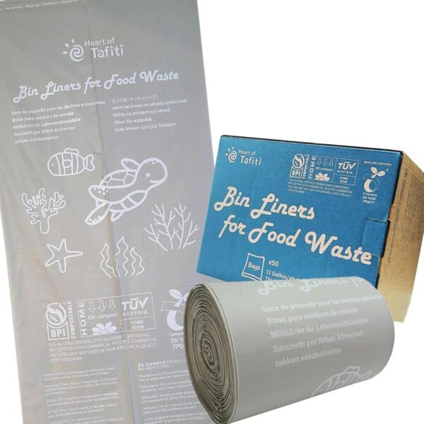 13 Gallon Compost Bags, US BPI ASTM D6400 Certified Compostable Trash Bags, Extra Thick Tall Kitchen Waste Bags for Food Scrap, 50 Count