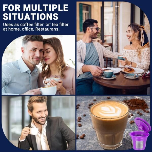 [SANYEDOU] Reusable Coffee Filters For Keurig (BPA Free) Reusable K Cup Filters Cups K Cups For Keurig 1.0+2.0 Mini K cup Refillable Pods(4pack) - Image 5
