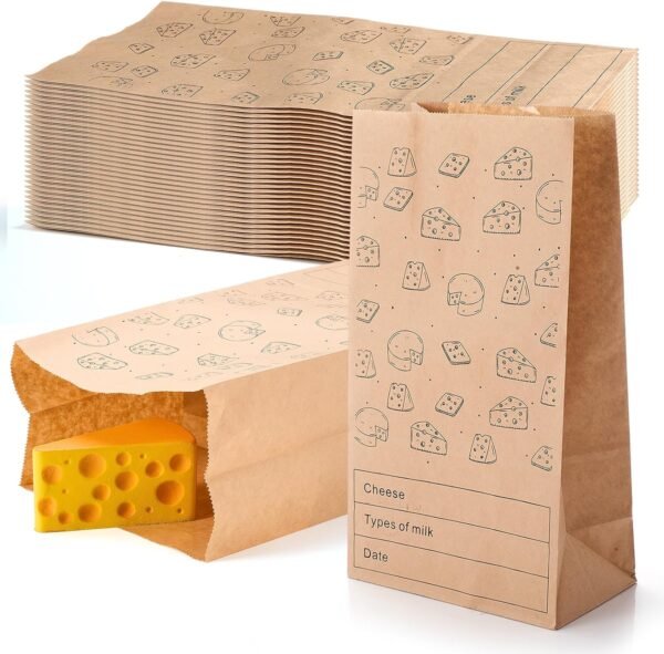 30 Count Cheese Storage Bags for Cheese Reusable Bags Cheese Strorage, Sandwiches, and Charcuterie Foods Fresh, 6 x 3.5 x 10.6 Inches