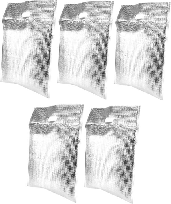 5pcs Heat Preservation Bag Insulated Shopping Bag Food Storage Bag Aluminum Bags Insulated Snack Bag Reusable Snack Bags Insulated Lunch Bento Insulated Bag Insulation Bag Silver