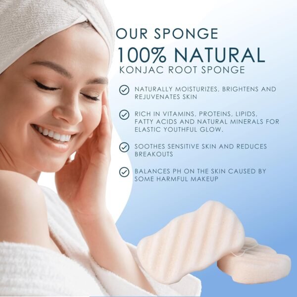 Konjac Body Sponge (2 Pack) | 100% Natural & Dye Free | Non-Toxic | Biodegradable | Eco-Friendly | Plastic Free Packaging - Image 4