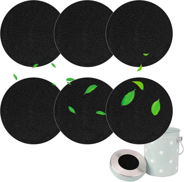 6.7 inch Compost Filters for Countertop Bin Charcoal Filter for Kitchen Compost Bin Pail Replacement Filter Carbon Filters Round Charcoal Filters for Compost Bucket 6 Pack