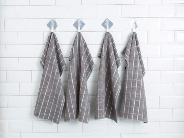 Microfiber Dish Towels - Soft, Super Absorbent and Lint Free Kitchen Towels - 8 Pack (Lattice Designed Gray Colors) - 26 x 18 Inch - Image 4