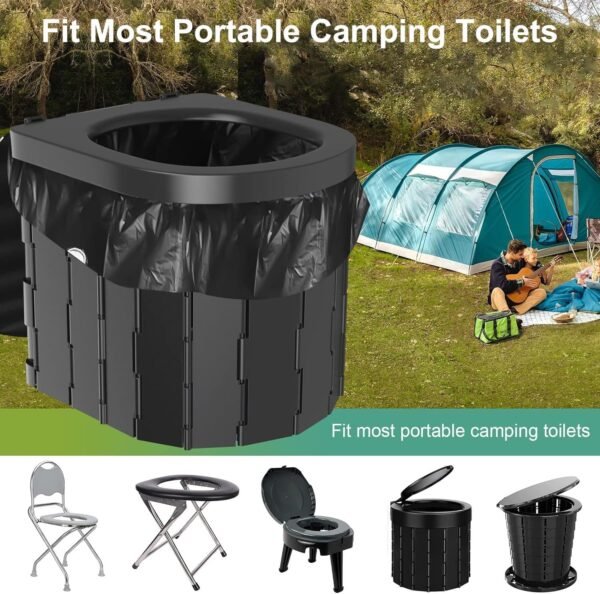 100 PCS Portable Toilet Bags for Camping, Drawstring Biodegradable Porta Potty Bags - 8 Gallon Thickened Waste Bags for 5 Gallon Bucket Toilets, Compostable Bags for Adults (100 Count) - Image 6