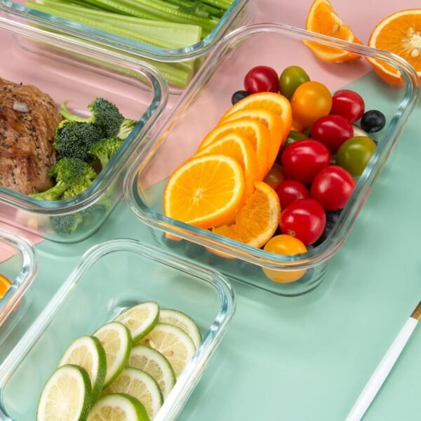 12 Pack Glass Storage Containers with Lids, Leak-Proof Meal Prep Containers, Dishwasher/Microwave/Oven/Freezer Safe Glass Food Storage Containers for Leftovers, to Go - Image 7