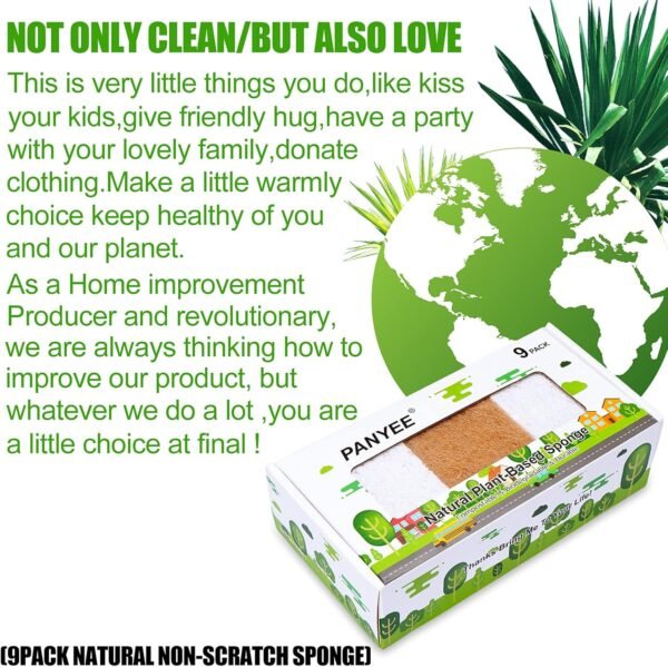 Natural Sponges Kitchen 9Pack,Eco Friendly Non-Scratch Scrub Sponge,Biodegradable Sisal Scrubber with Compostable Dish Sponges for Kitchen Cleaning… - Image 6