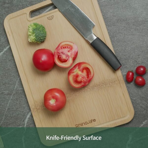 Totally Unfold Bamboo Cutting Boards for Kitchen Gift Non Toxic Solid Unfold Nature Working Surface No Glue Non Toxic No Paint Thick One piece Chopping Charcuterie Cheese board Wooden meat - Image 7