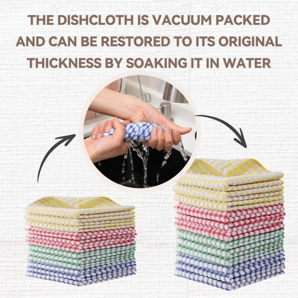 Egles 12 Packs Kitchen Dishcloths 12x12 Inches 100% Cotton Kitchen Dish Cloths for Washing Dishes Scrubbing Wash Cloths Dish Towels Sets (Mix Color) - Image 5