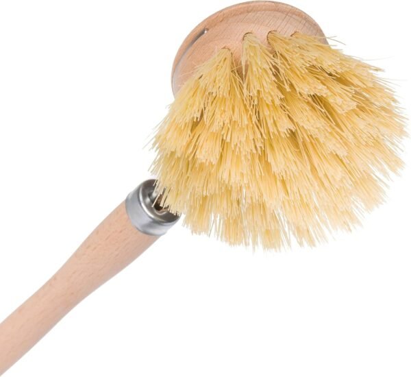 REDECKER Tampico Fiber Bristle 1-1/2-Inch All-Purpose Kitchen Dish Scrub Brush with Beechwood Handle, Bamboo Dish Brush - Wooden Dish Brush with Handle for Pots, Pans, and Kitchen Utensils - Image 2