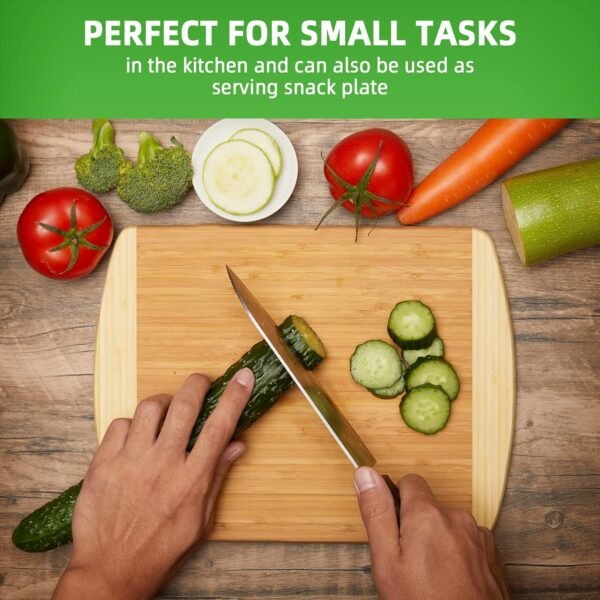 Organic Small Cutting Boards with Lifetime Replacements Wooden Cutting Boards for Kitchen Small Wood Cutting Board Small Bamboo Cutting Board - Image 2