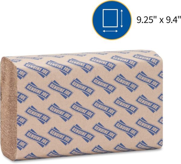 Genuine Joe GJO21040 Multifold Natural Towels, 9.25" x 9.40",Packaging may vary, Pack of 4000 - Image 4