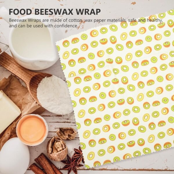 Kichvoe 3pcs Beeswax Beeswax Food Wraps Beeswax Food Packaging Beeswax Cloth Reusable Food Wraps Kiwi Fruits Food Wrapping Cloth Beeswax Paper Beeswax Bowl Cover Kitchen Supplies - Image 4