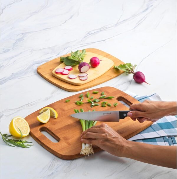 GoodCook Bamboo Cutting Board 3-Pack, Eco-Friendly Knife-Friendly Boards, 6x9-Inch, 9x12-Inch, 11x15-Inch, Durable and Moisture Resistant, Perfect for Food Prep and Serving - Image 7