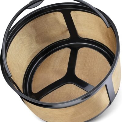 Reusable 8-12 Cup Basket Gold Mesh Coffee Filter for Keurig K-Duo Essentials and K Duo Brewers Machine, Replaces your Paper Coffee Filters, BPA Free (1 Pack)