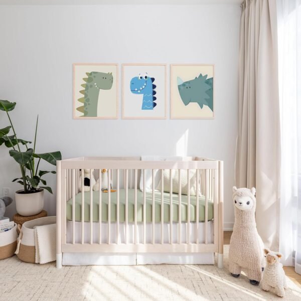Muslin Crib Sheets, 100% Organic Cotton, Breathable and Ultra-Soft, Standard Crib Sheet Mattress (28"x 52") for Girls and Boys, Neutral Fitted Baby Crib Sheet (Sage Green) - Image 3