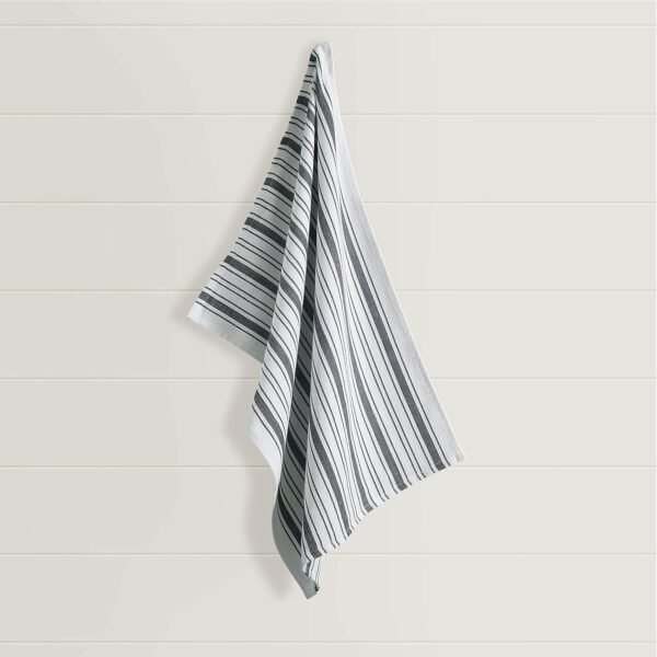 Kitchen Towels Set – Pack of 6 (20’’ x 30’’) Extra Large Premium Cotton Dish Towels for Kitchen – Basket Weave Towels – Highly Absorbent – 100% Cotton – with Hanging Loop – Dark Grey - Image 4