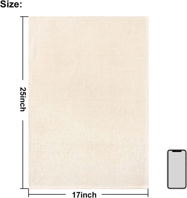 QUILTINA Cotton Waffle Weave Dish Towels Set, 17 x 25 Inches, 6 Pack, Beige, Brown, Dark Grey - Image 5