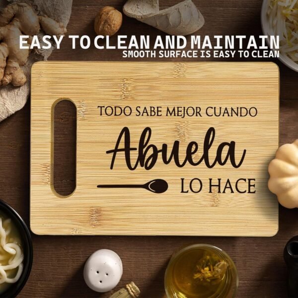 Abuela Cutting Boards for Kitchen, Grandma Bamboo Cutting Board, Todo Sabe Mejor Cuando Abuela Lo Hace Decorative Cutting Board, Abuela Gifts, Gifts for Abuela, Abuela Gifts in Spanish - Image 4