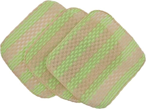 Mesh Dish Scrubber Made from Biodegradable Eco-Friendly Plant-Based Natural Material (3 PCS) - No Odor Fast Drying Non-Scratch Net for Dish Washing