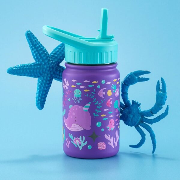 JoyJolt Kids Water Bottle with Straw Lid, 12oz Small Stainless Steel Reusable Tumbler for Kids, Girls, Boys, or Teen, Vacuum Insulated Water Bottle for School, Travel, and Outdoors, Leakproof - Image 7